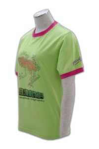 T184 燙印t恤  潮版T-shirt  環保 t-shirt  訂購團體t恤      泥綠色  假兩件T恤   oversize t shirt 女